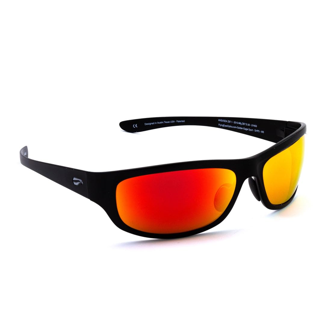 Flying Eyes® Golden Eagle Sport® Standard Aviation Sunglasses – ANSI Z87.1, Headset Friendly, UV400 Lenses