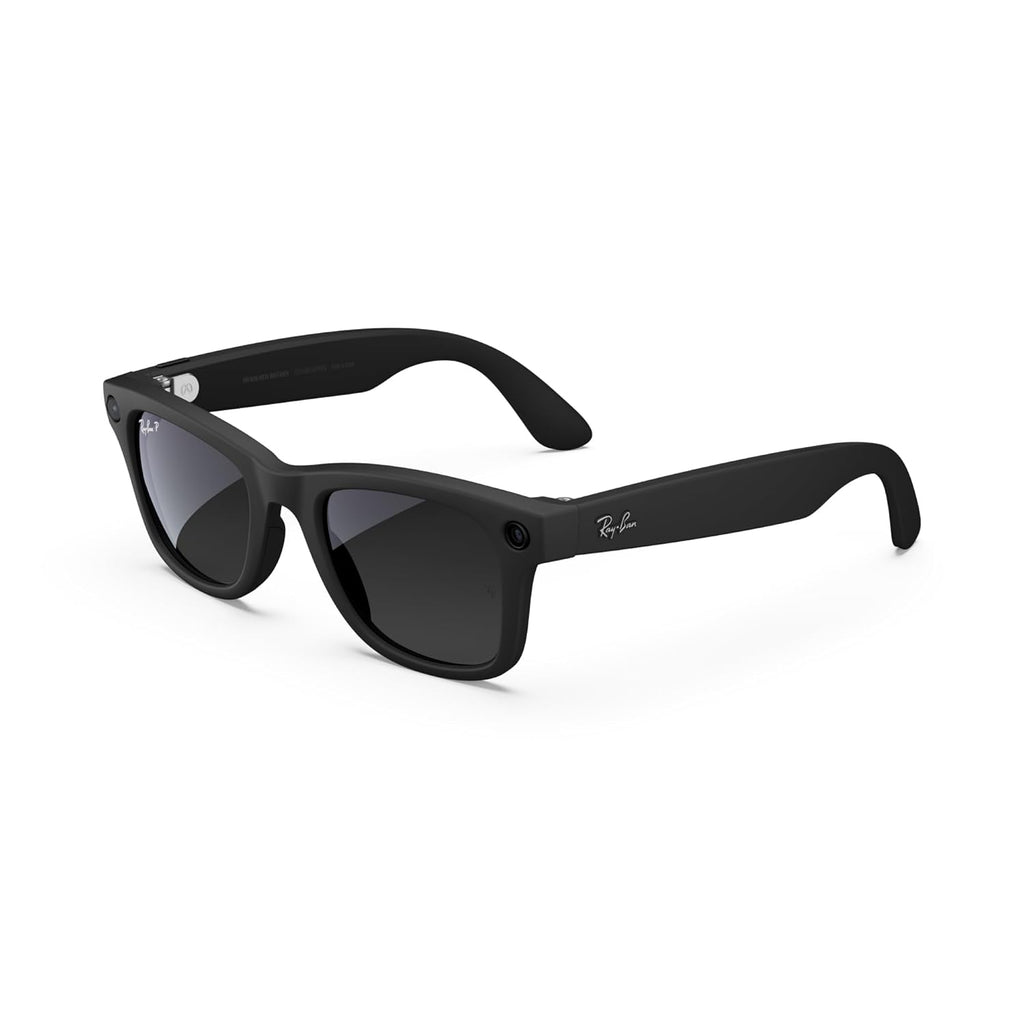 Ray-Ban Meta (Gen 1), Wayfarer, Matte Black | Smart AI Glasses for Men, Women — 12 MP Ultra-Wide Camera, Open-Ear Audio, Video Recording, Bluetooth — Polarized Gradient Graphite Lenses — Sunglasses | Camera, audio & Meta AI built in. Polarized Gradient Gr