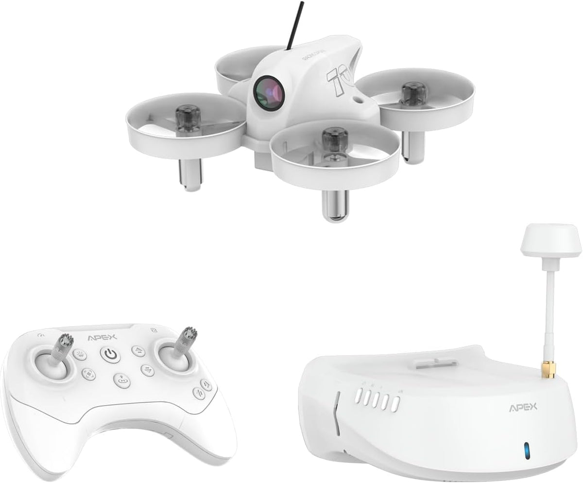 APEX FPV Drone Kit with 120° Wide FPV Goggles，3 Batteries RTF Drone | VR70-2.0 with Altitude Hold,Low Latency Analog FPV Racing Whoop for Beginner & Freestyle Pilot