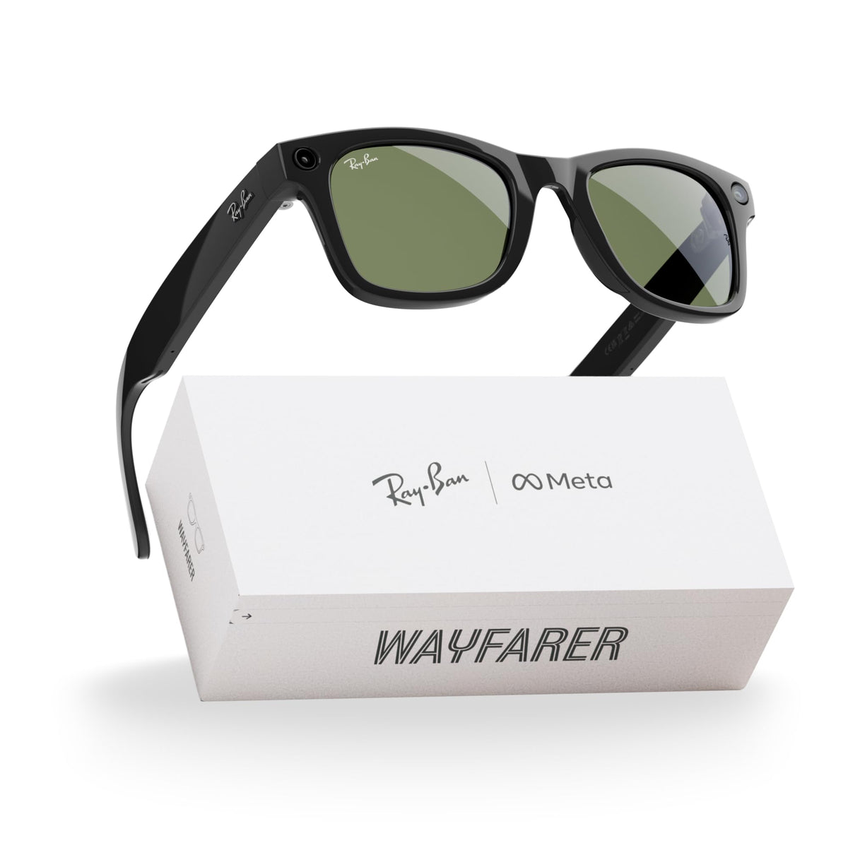 Ray-Ban Meta (Gen 1), Wayfarer, Matte Black | Smart AI Glasses for Men, Women — 12 MP Ultra-Wide Camera, Open-Ear Audio, Video Recording, Bluetooth — Polarized Gradient Graphite Lenses — Sunglasses | Camera, audio & Meta AI built in. Polarized Gradient Gr