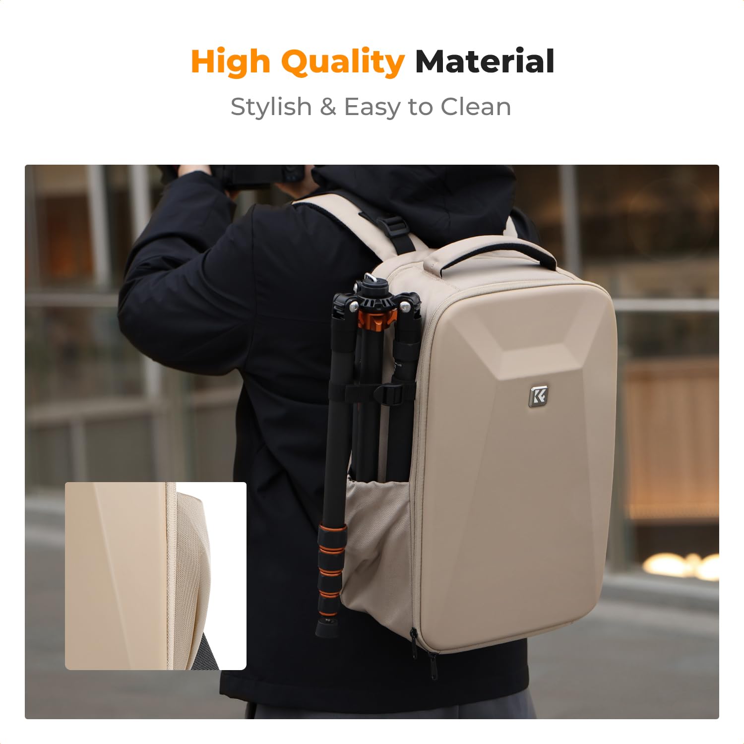 K&F CONCEPT Camera Backpack,Hardshell Photography DSLR Camera Bag | 15-15.6 Inch Laptop Compartment, Waterproof, Hard Shell Camera Case, Compatible with Canon/Nikon/Sony/DJI Mavic Drone, B07