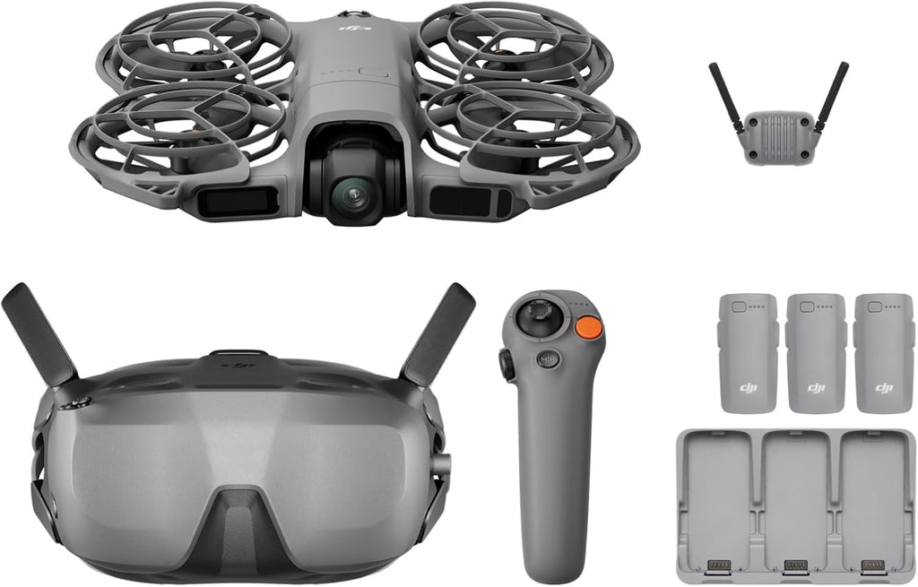 DJI Neo 2 Motion Fly More Combo With RC Motion 3 & Goggles N3 | Stable Transmission With Digital Transceiver, 4K Drone for Beginners, FPV Flying, 3 Batteries