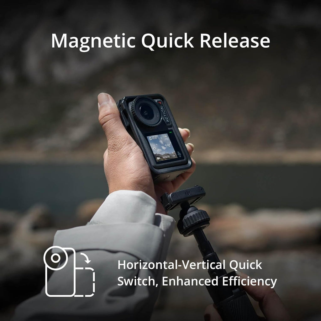 DJI Osmo Action 4 Essential Combo, Waterproof Action Camera Vlogging Camera | 1/1.3" Sensor, 4K/120fps Video, Stunning Low-Light Imaging, 10-bit & D-Log M Color Performance, Long-Lasting 160 Mins