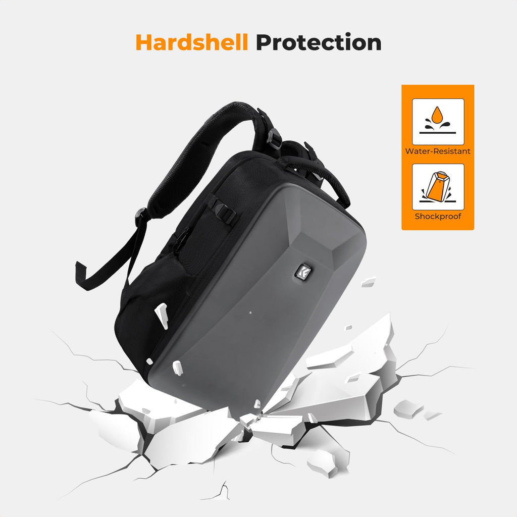 K&F CONCEPT Camera Backpack,Hardshell Photography DSLR Camera Bag | 15-15.6 Inch Laptop Compartment, Waterproof, Hard Shell Camera Case, Compatible with Canon/Nikon/Sony/DJI Mavic Drone, B07