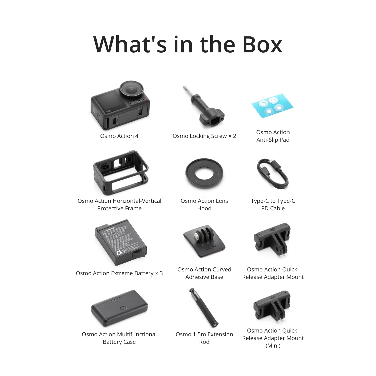 DJI Osmo Action 4 Essential Combo, Waterproof Action Camera Vlogging Camera | 1/1.3" Sensor, 4K/120fps Video, Stunning Low-Light Imaging, 10-bit & D-Log M Color Performance, Long-Lasting 160 Mins