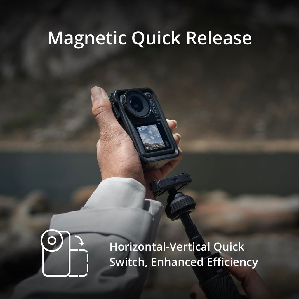 DJI Osmo Action 4 Essential Combo, Waterproof Action Camera Vlogging Camera | 1/1.3" Sensor, 4K/120fps Video, Stunning Low-Light Imaging, 10-bit & D-Log M Color Performance, Long-Lasting 160 Mins