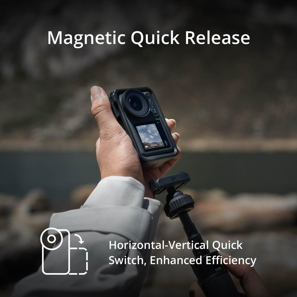 DJI Osmo Action 4 Essential Combo, Waterproof Action Camera Vlogging Camera | 1/1.3" Sensor, 4K/120fps Video, Stunning Low-Light Imaging, 10-bit & D-Log M Color Performance, Long-Lasting 160 Mins