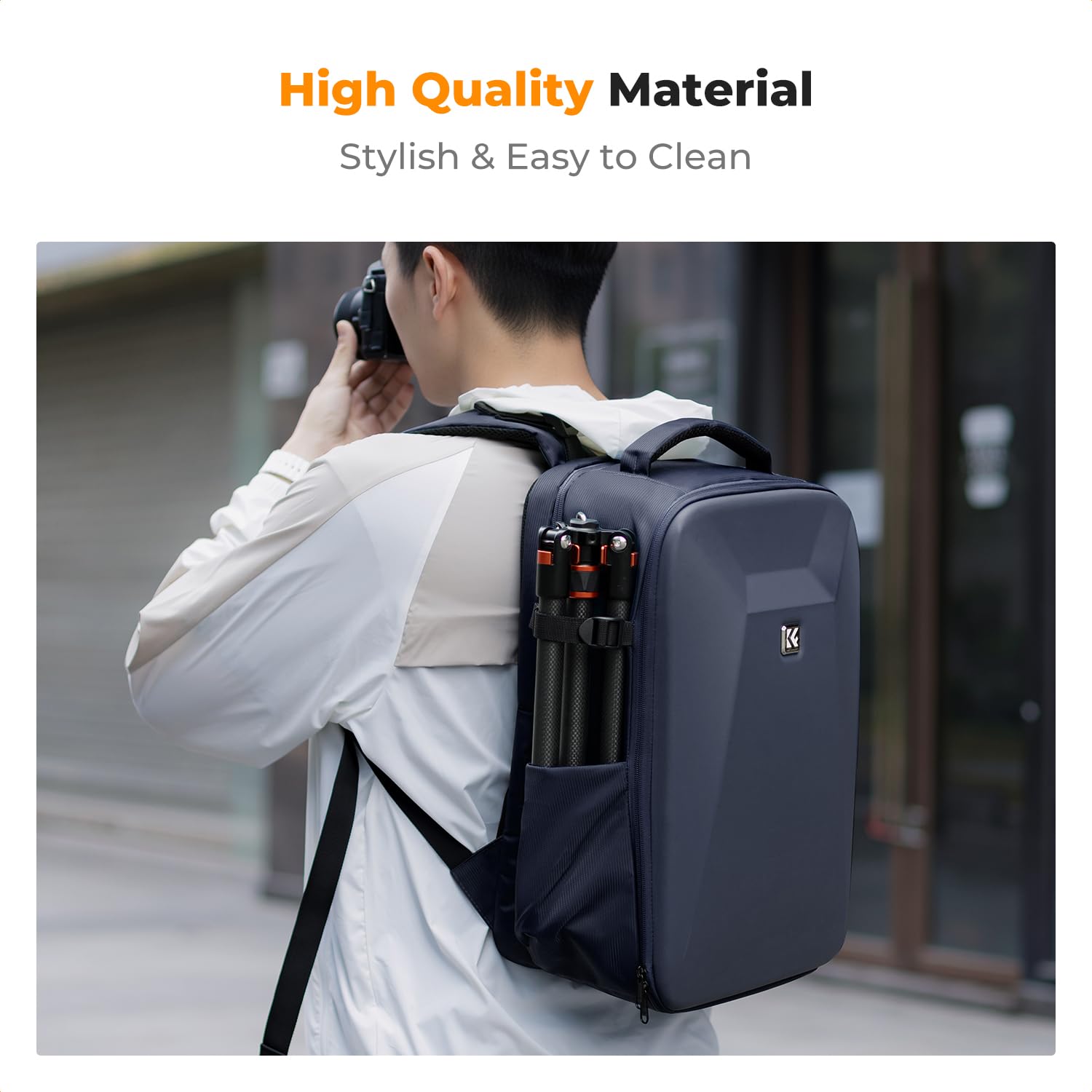 K&F CONCEPT Camera Backpack,Hardshell Photography DSLR Camera Bag | 15-15.6 Inch Laptop Compartment, Waterproof, Hard Shell Camera Case, Compatible with Canon/Nikon/Sony/DJI Mavic Drone, B07
