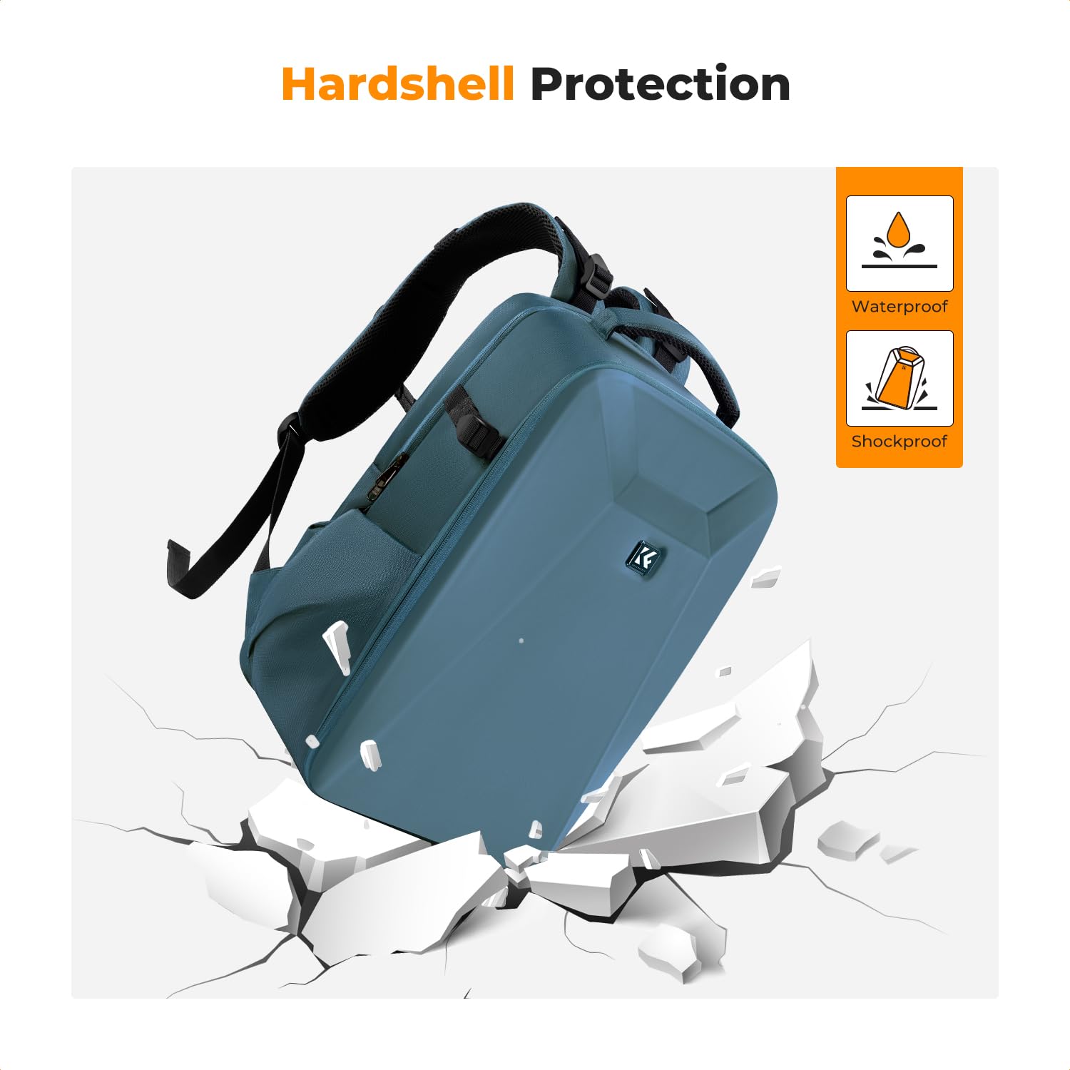 K&F CONCEPT Camera Backpack,Hardshell Photography DSLR Camera Bag | 15-15.6 Inch Laptop Compartment, Waterproof, Hard Shell Camera Case, Compatible with Canon/Nikon/Sony/DJI Mavic Drone, B07