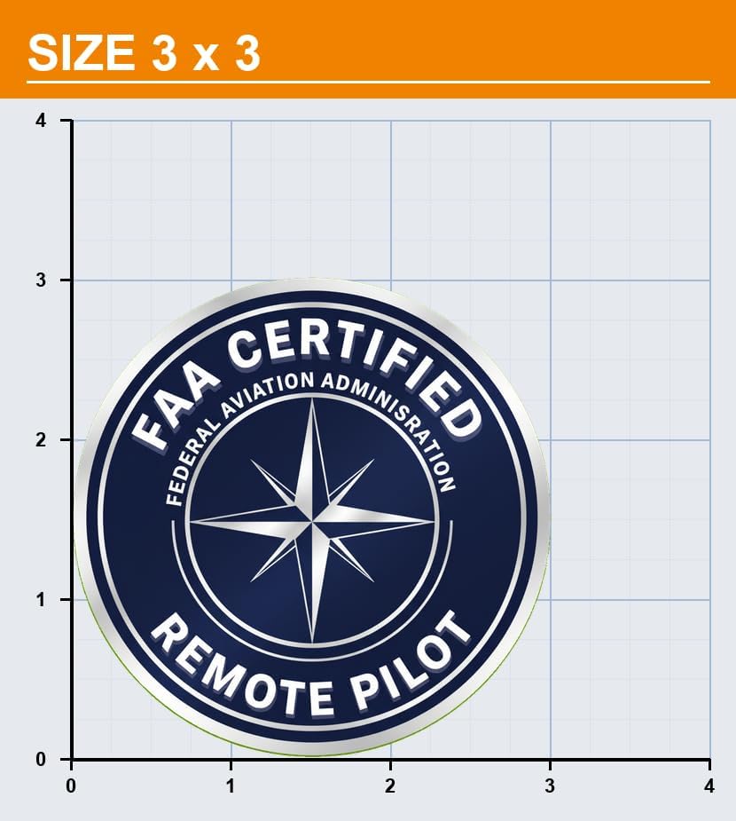Certified Remote Pilot Sticker | FAA | Aviation Decal for Drone Enthusiasts, Pilots, and Hobbyists [2K71]