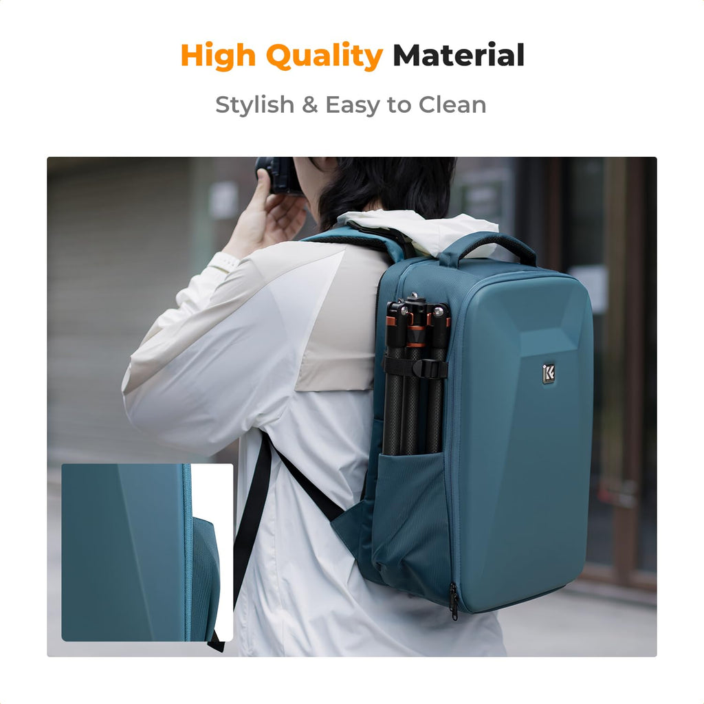 K&F CONCEPT Camera Backpack,Hardshell Photography DSLR Camera Bag | 15-15.6 Inch Laptop Compartment, Waterproof, Hard Shell Camera Case, Compatible with Canon/Nikon/Sony/DJI Mavic Drone, B07