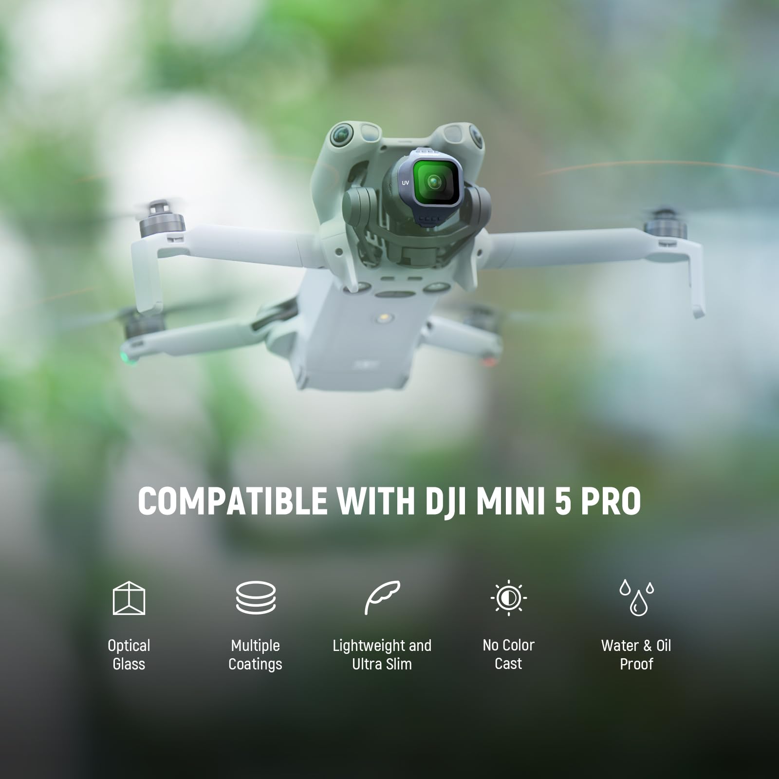 NEEWER 6 Pack ND Filter Set Compatible with DJI Mini 4K/2/Mavic/SE/2 SE | Drone Lens Accessories, Snap on, CPL, UV, Neutral Density Filters, ND4/8/16/32, Multi Coated HD Glass, Gimbal Safe, FL-B31