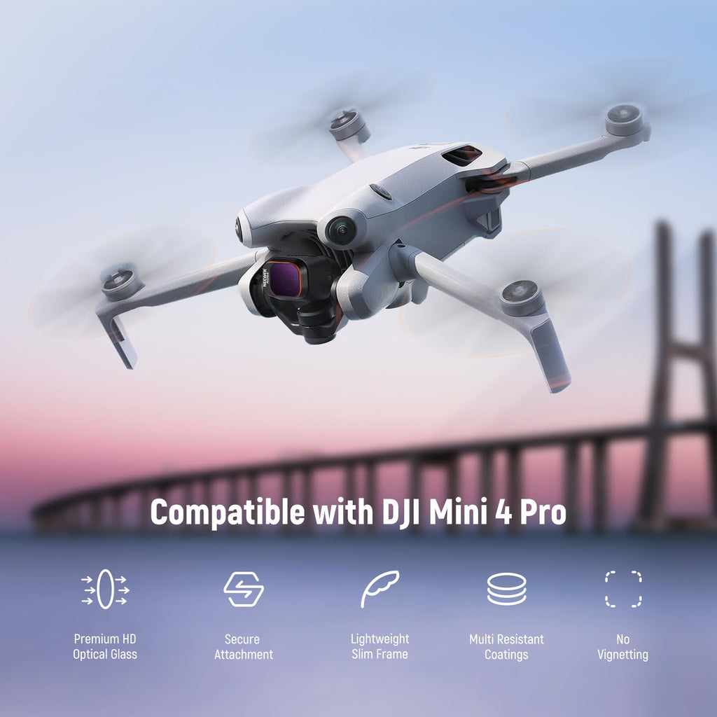 NEEWER 6 Pack ND Filter Set Compatible with DJI Mini 4K/2/Mavic/SE/2 SE | Drone Lens Accessories, Snap on, CPL, UV, Neutral Density Filters, ND4/8/16/32, Multi Coated HD Glass, Gimbal Safe, FL-B31