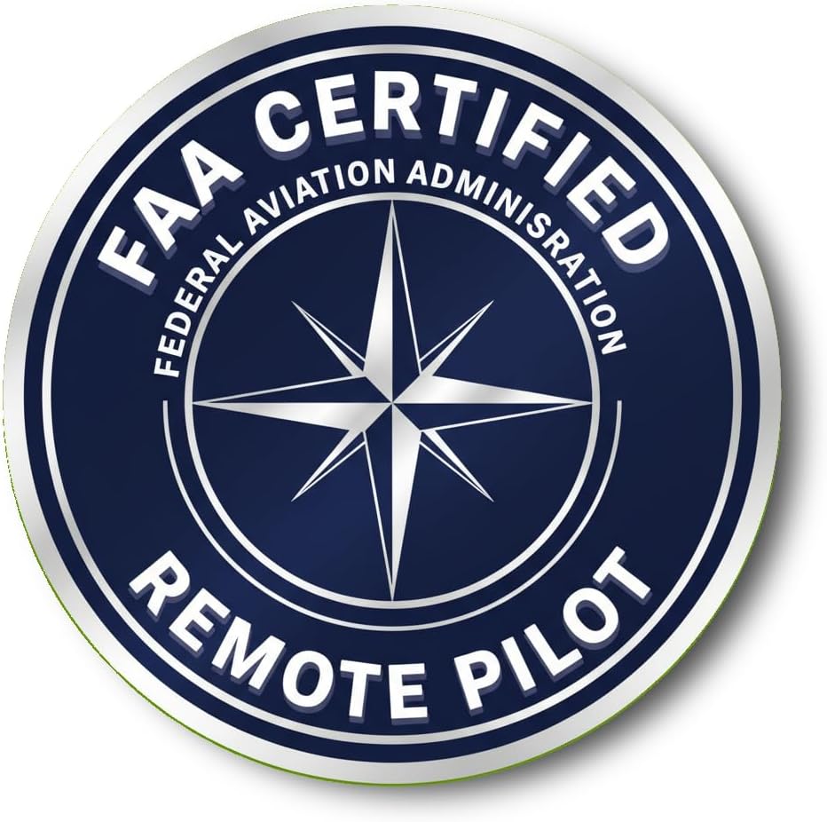 Certified Remote Pilot Sticker | FAA | Aviation Decal for Drone Enthusiasts, Pilots, and Hobbyists [2K71]