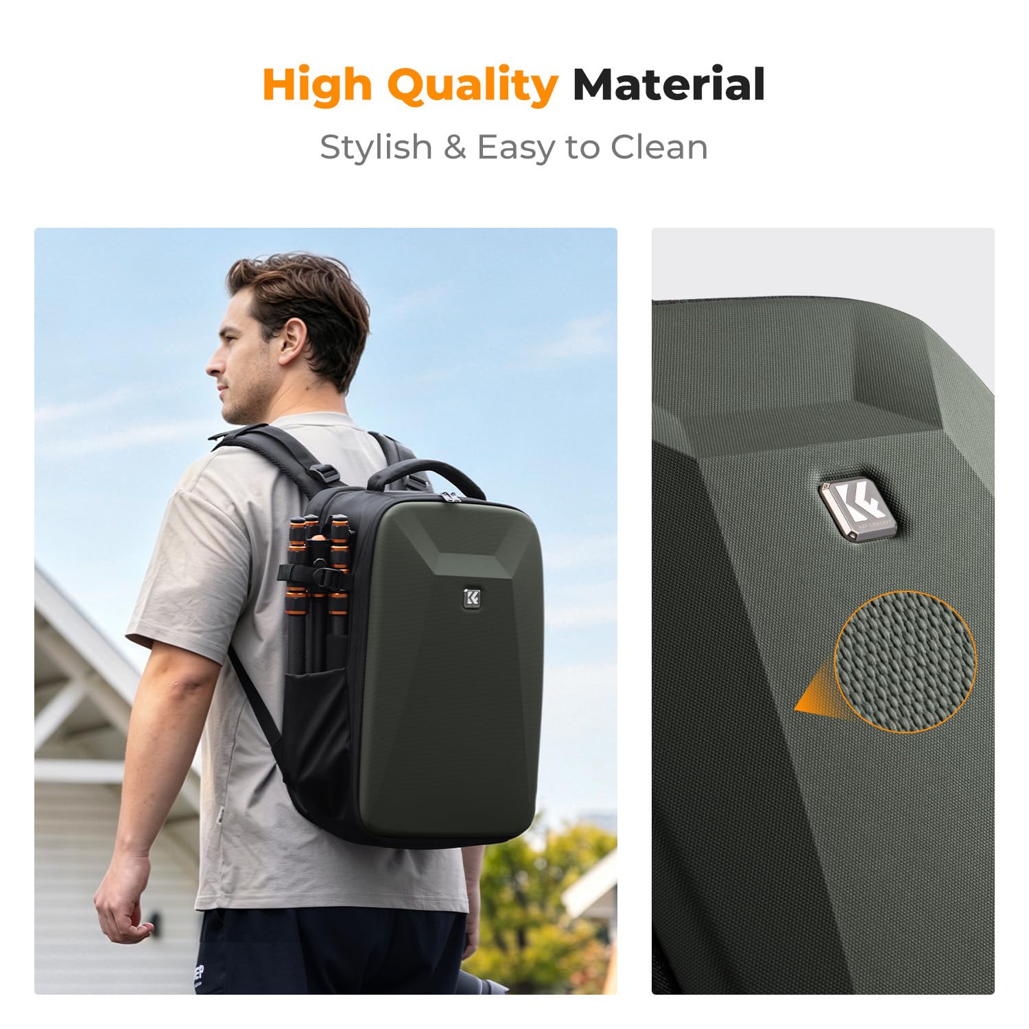 K&F CONCEPT Camera Backpack,Hardshell Photography DSLR Camera Bag | 15-15.6 Inch Laptop Compartment, Waterproof, Hard Shell Camera Case, Compatible with Canon/Nikon/Sony/DJI Mavic Drone, B07