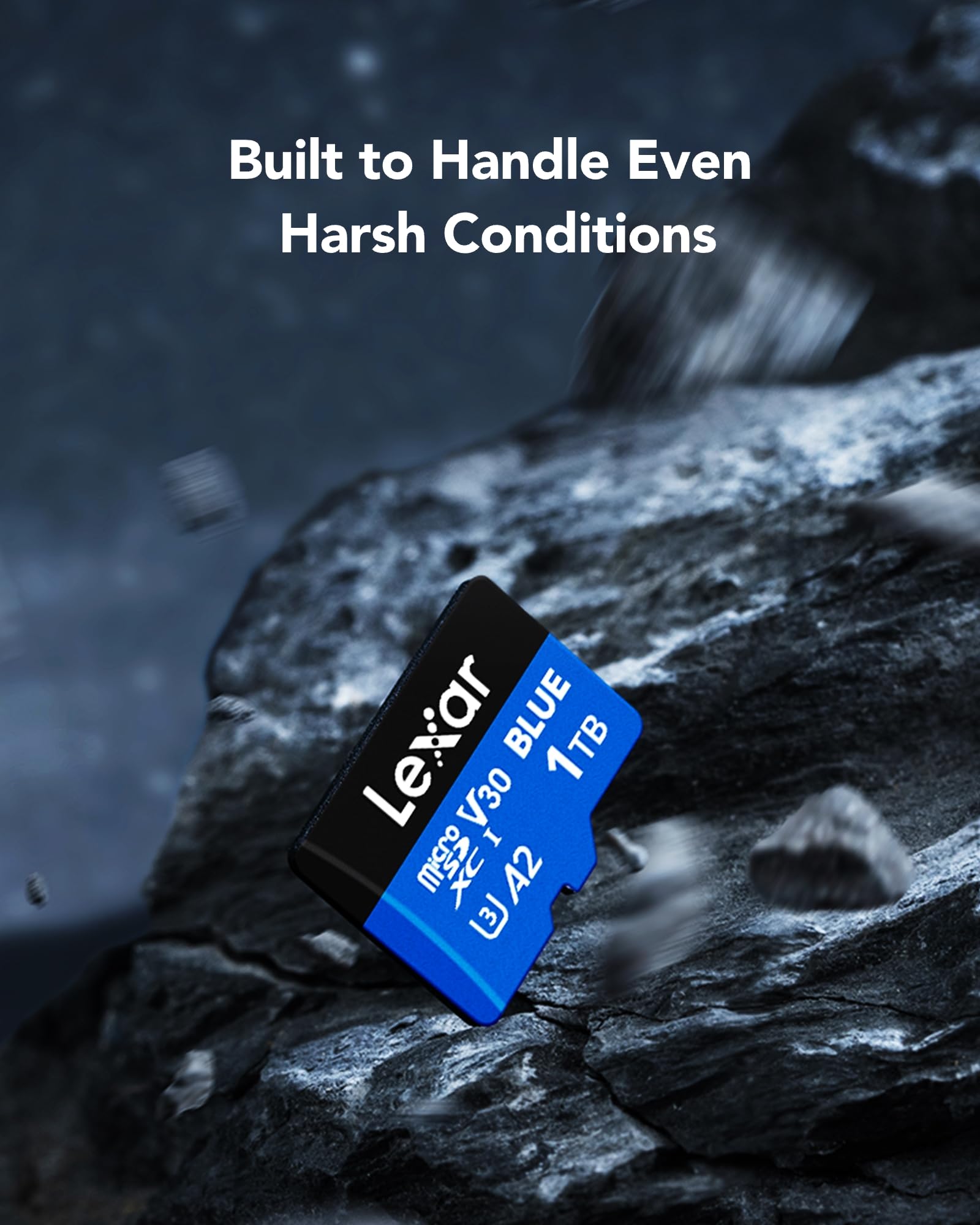 Lexar 256GB Blue Micro SD Card Up to 160MB/s microSDXC UHS-I Memory Card | C10, U3, A2, V30, Full HD, 4K UHD, High Speed TF Card with SD Adapter
