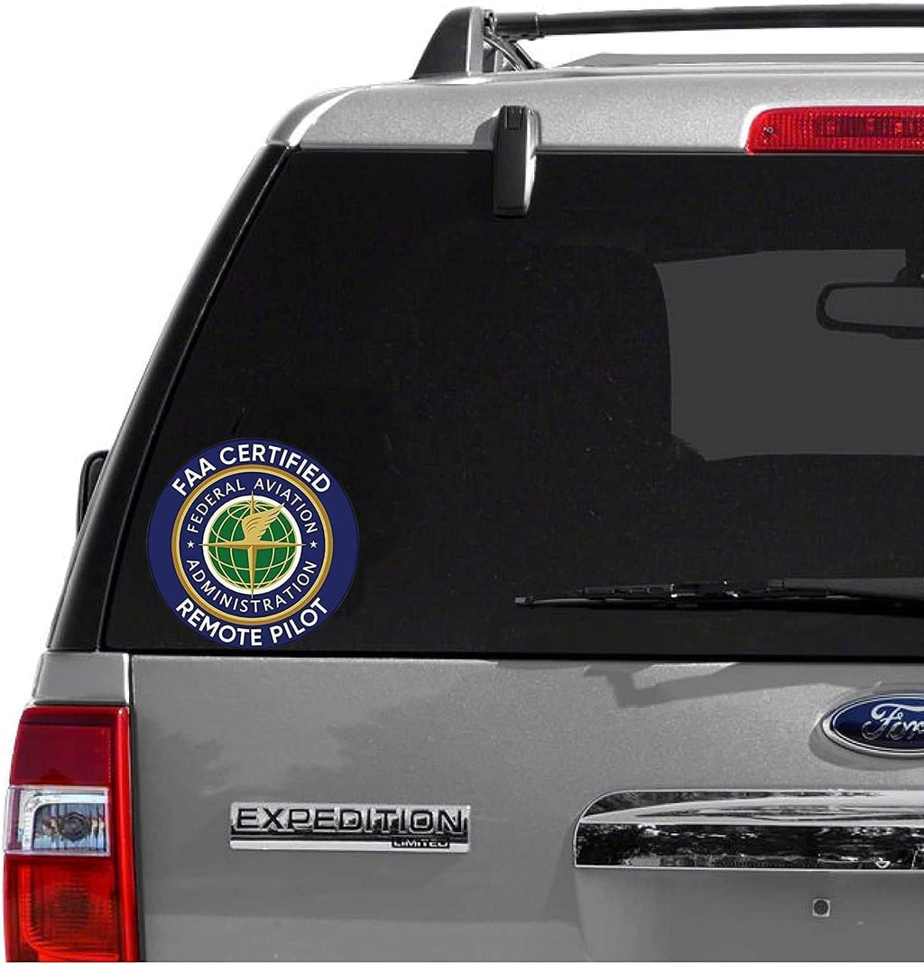 2-Pack FAA Certified Remote Pilot Drone Sticker Decal - 4 Inches - Drone Stickers for Car Truck Van Window Bumper Laptop Tablet Cup Tumbler and Any Smooth Surface