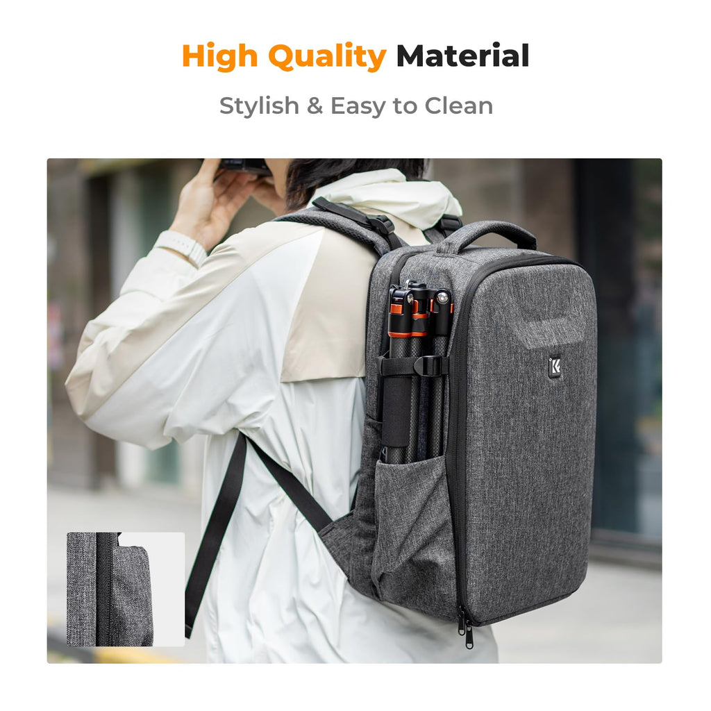 K&F CONCEPT Camera Backpack,Hardshell Photography DSLR Camera Bag | 15-15.6 Inch Laptop Compartment, Waterproof, Hard Shell Camera Case, Compatible with Canon/Nikon/Sony/DJI Mavic Drone, B07