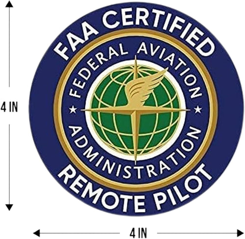 2-Pack FAA Certified Remote Pilot Drone Sticker Decal - 4 Inches - Drone Stickers for Car Truck Van Window Bumper Laptop Tablet Cup Tumbler and Any Smooth Surface