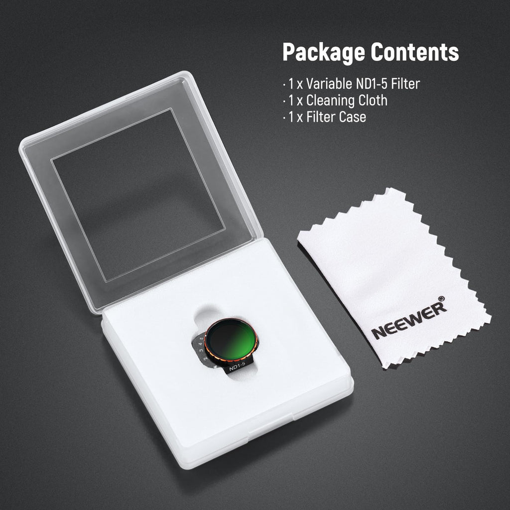 NEEWER 6 Pack ND Filter Set Compatible with DJI Mini 4K/2/Mavic/SE/2 SE | Drone Lens Accessories, Snap on, CPL, UV, Neutral Density Filters, ND4/8/16/32, Multi Coated HD Glass, Gimbal Safe, FL-B31