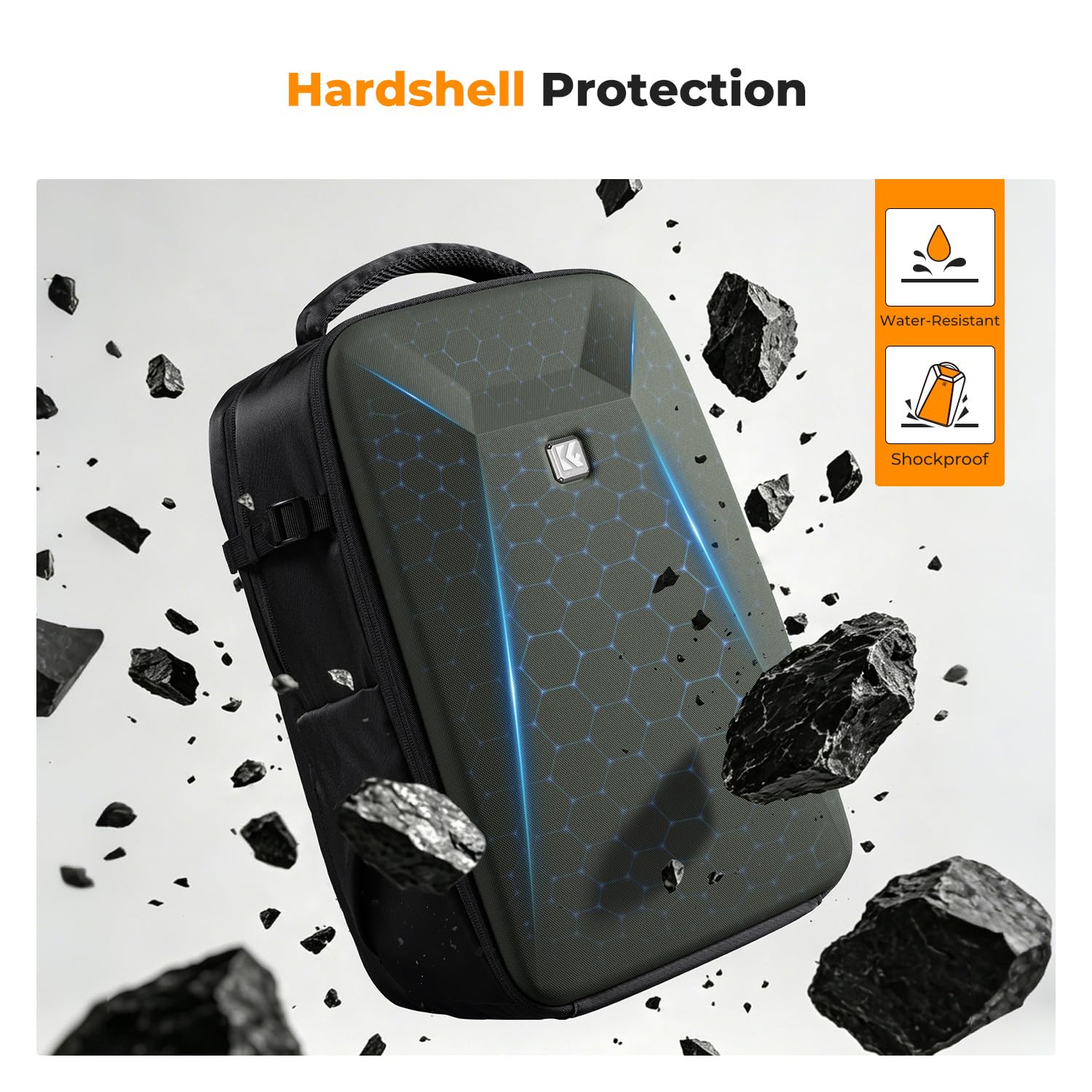 K&F CONCEPT Camera Backpack,Hardshell Photography DSLR Camera Bag | 15-15.6 Inch Laptop Compartment, Waterproof, Hard Shell Camera Case, Compatible with Canon/Nikon/Sony/DJI Mavic Drone, B07