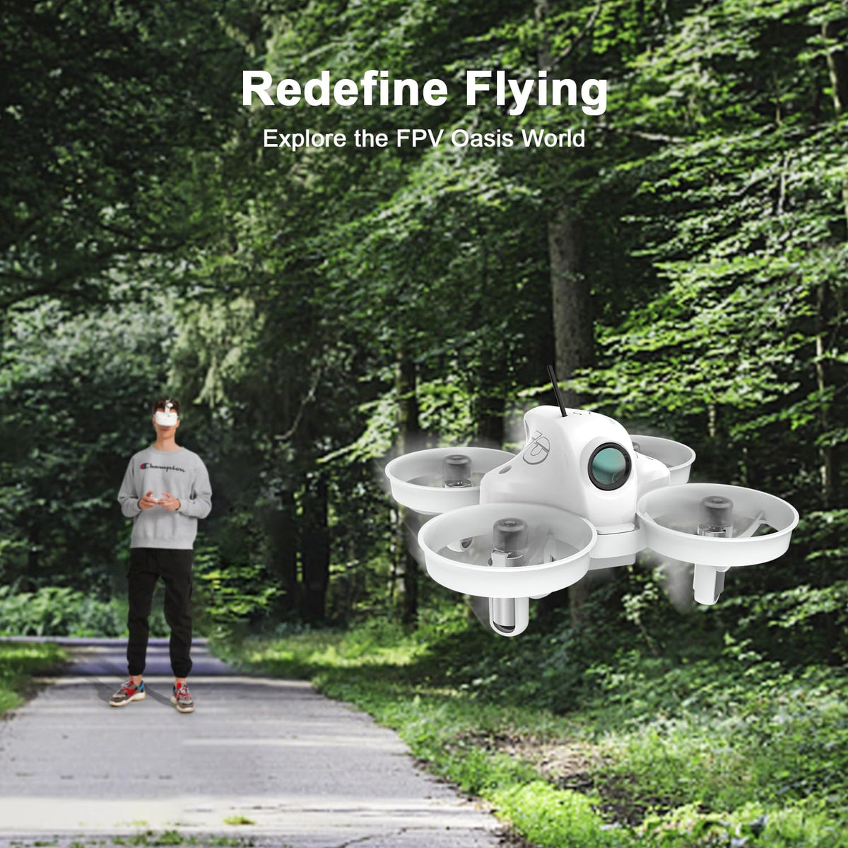 APEX FPV Drone Kit with 120° Wide FPV Goggles，3 Batteries RTF Drone | VR70-2.0 with Altitude Hold,Low Latency Analog FPV Racing Whoop for Beginner & Freestyle Pilot