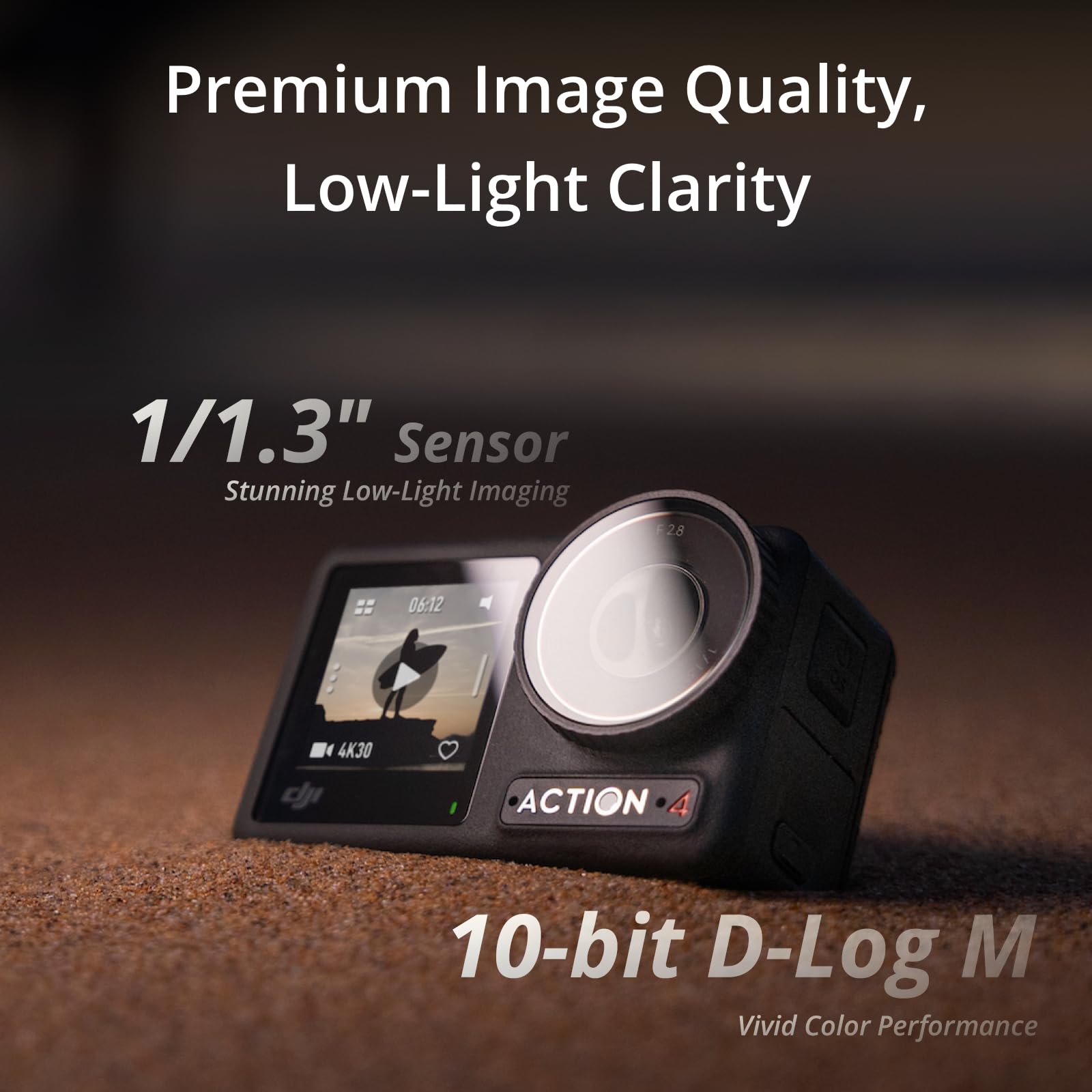 DJI Osmo Action 4 Essential Combo, Waterproof Action Camera Vlogging Camera | 1/1.3" Sensor, 4K/120fps Video, Stunning Low-Light Imaging, 10-bit & D-Log M Color Performance, Long-Lasting 160 Mins