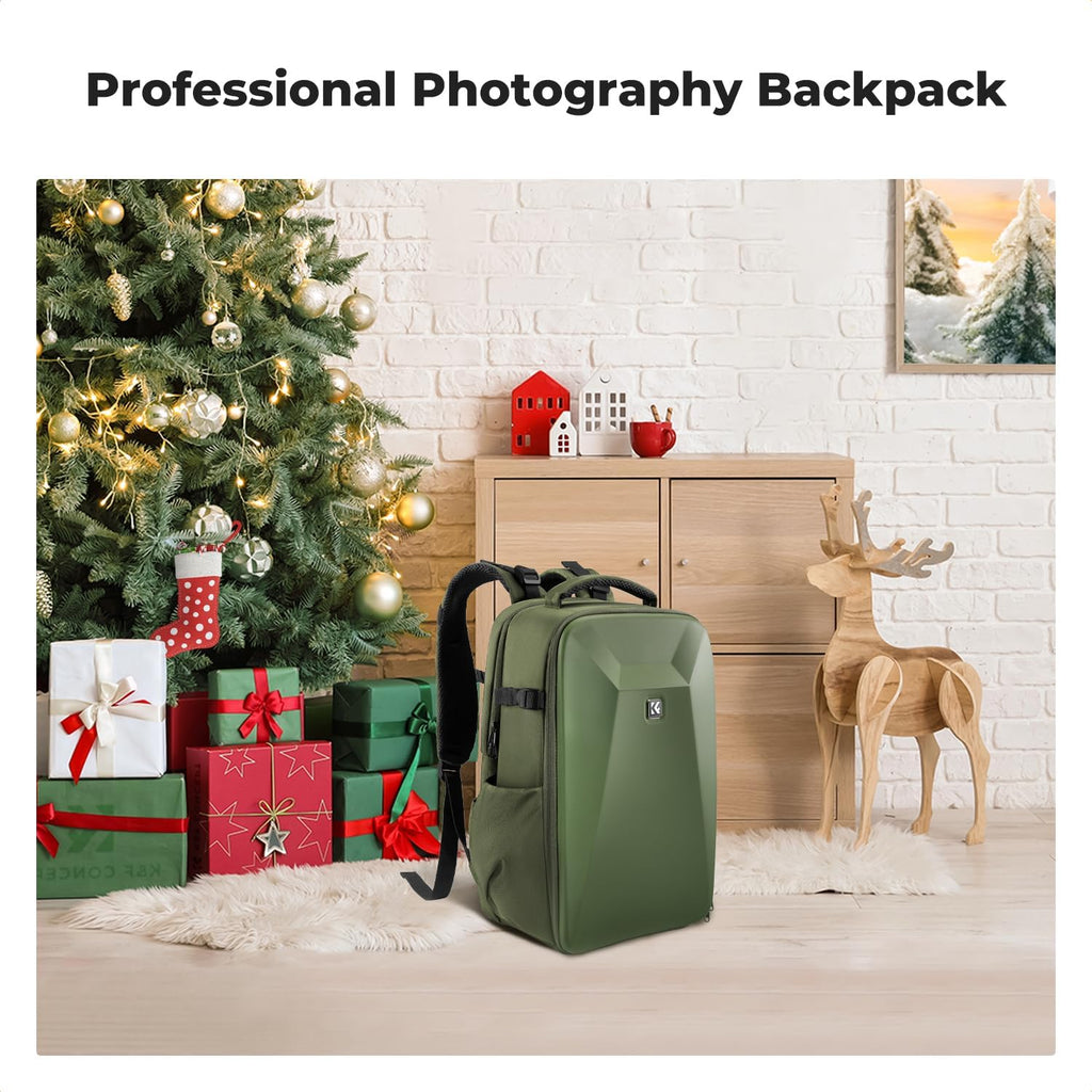 K&F CONCEPT Camera Backpack,Hardshell Photography DSLR Camera Bag | 15-15.6 Inch Laptop Compartment, Waterproof, Hard Shell Camera Case, Compatible with Canon/Nikon/Sony/DJI Mavic Drone, B07