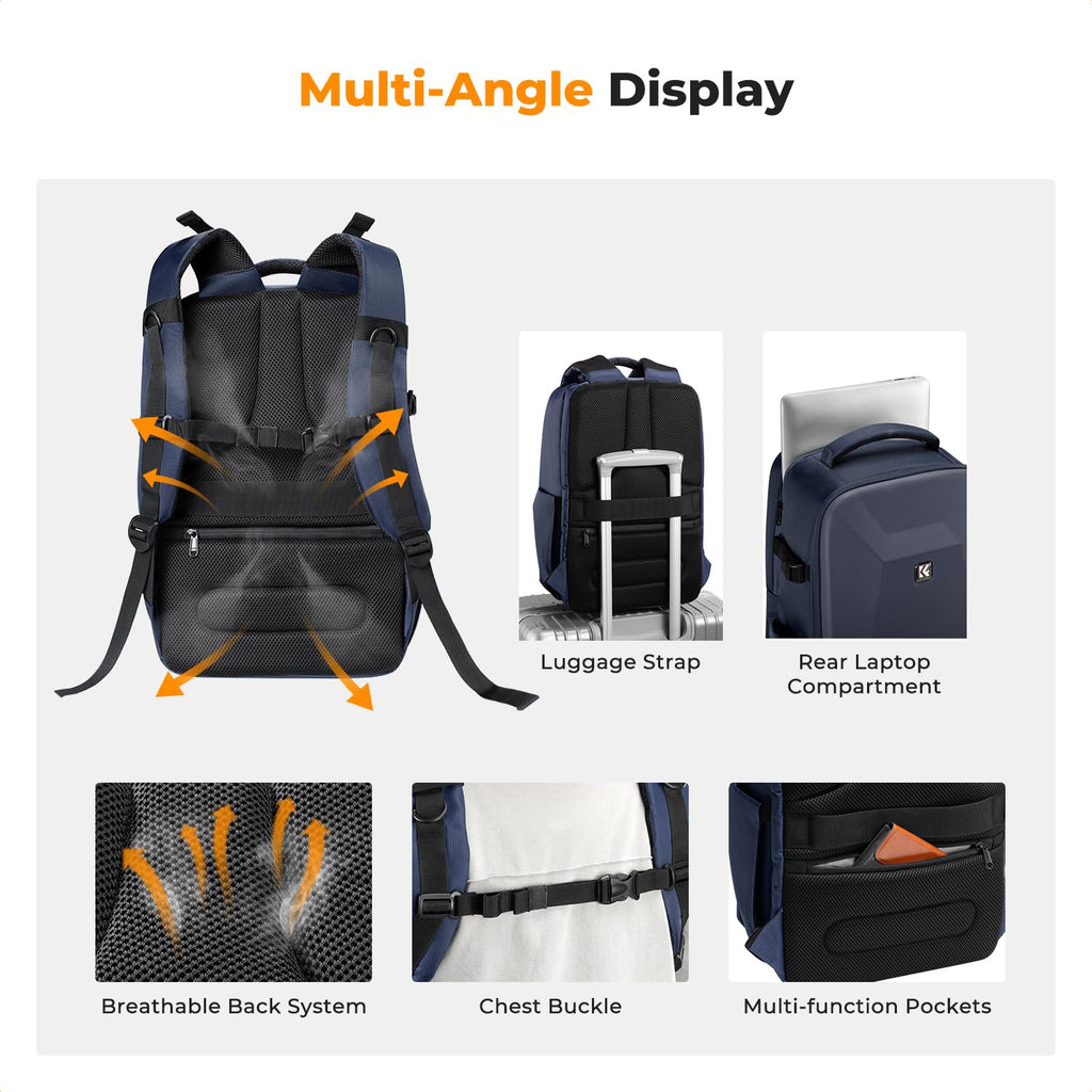K&F CONCEPT Camera Backpack,Hardshell Photography DSLR Camera Bag | 15-15.6 Inch Laptop Compartment, Waterproof, Hard Shell Camera Case, Compatible with Canon/Nikon/Sony/DJI Mavic Drone, B07