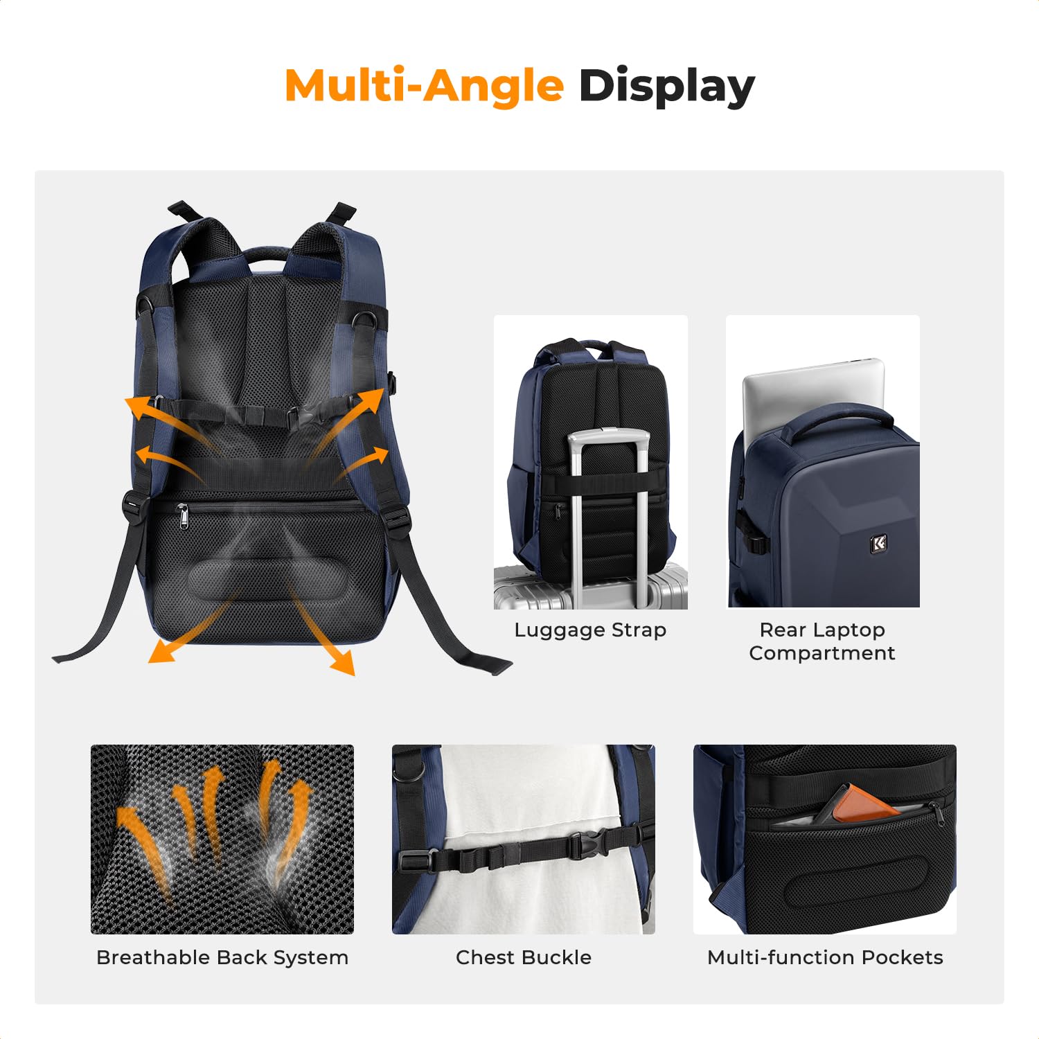 K&F CONCEPT Camera Backpack,Hardshell Photography DSLR Camera Bag | 15-15.6 Inch Laptop Compartment, Waterproof, Hard Shell Camera Case, Compatible with Canon/Nikon/Sony/DJI Mavic Drone, B07