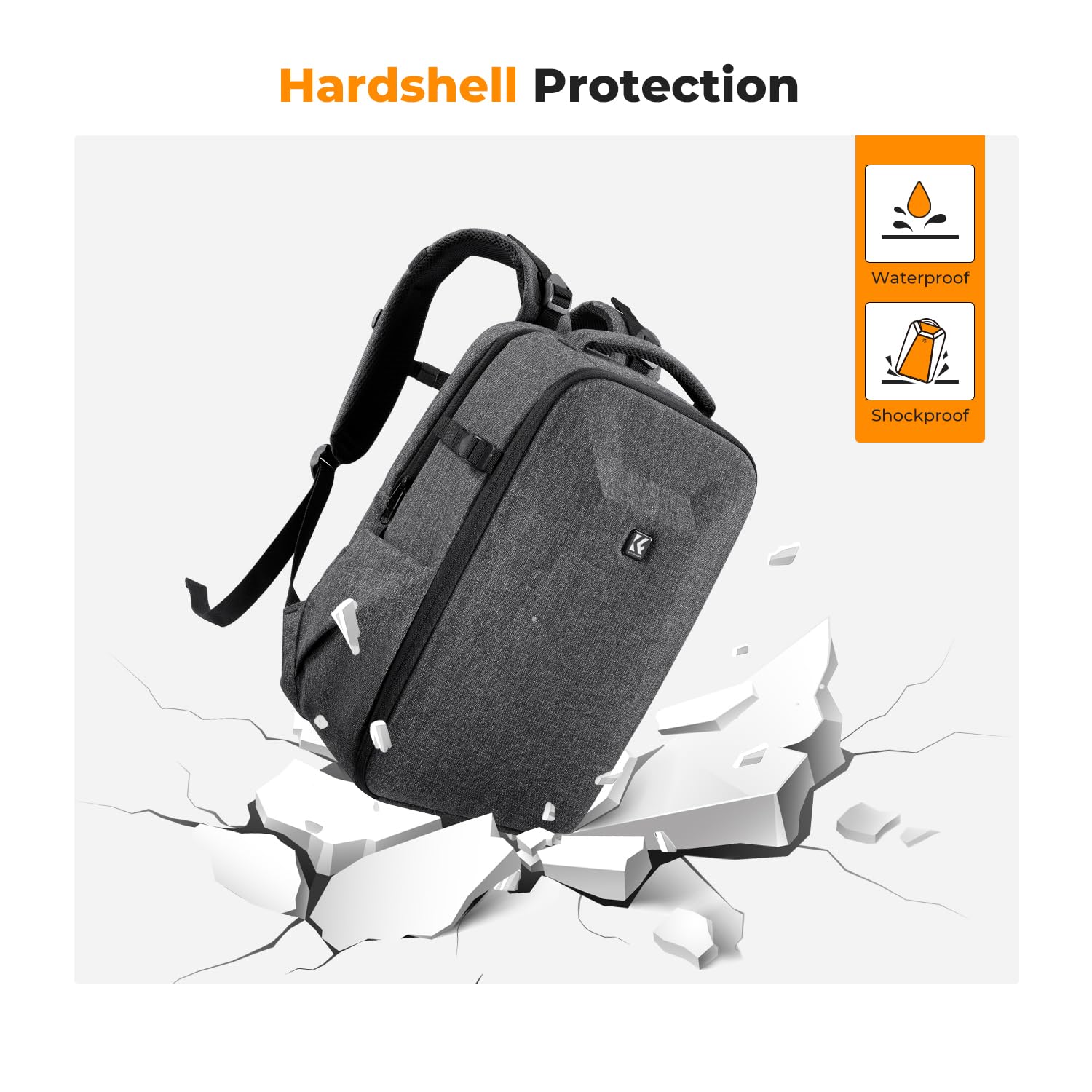 K&F CONCEPT Camera Backpack,Hardshell Photography DSLR Camera Bag | 15-15.6 Inch Laptop Compartment, Waterproof, Hard Shell Camera Case, Compatible with Canon/Nikon/Sony/DJI Mavic Drone, B07