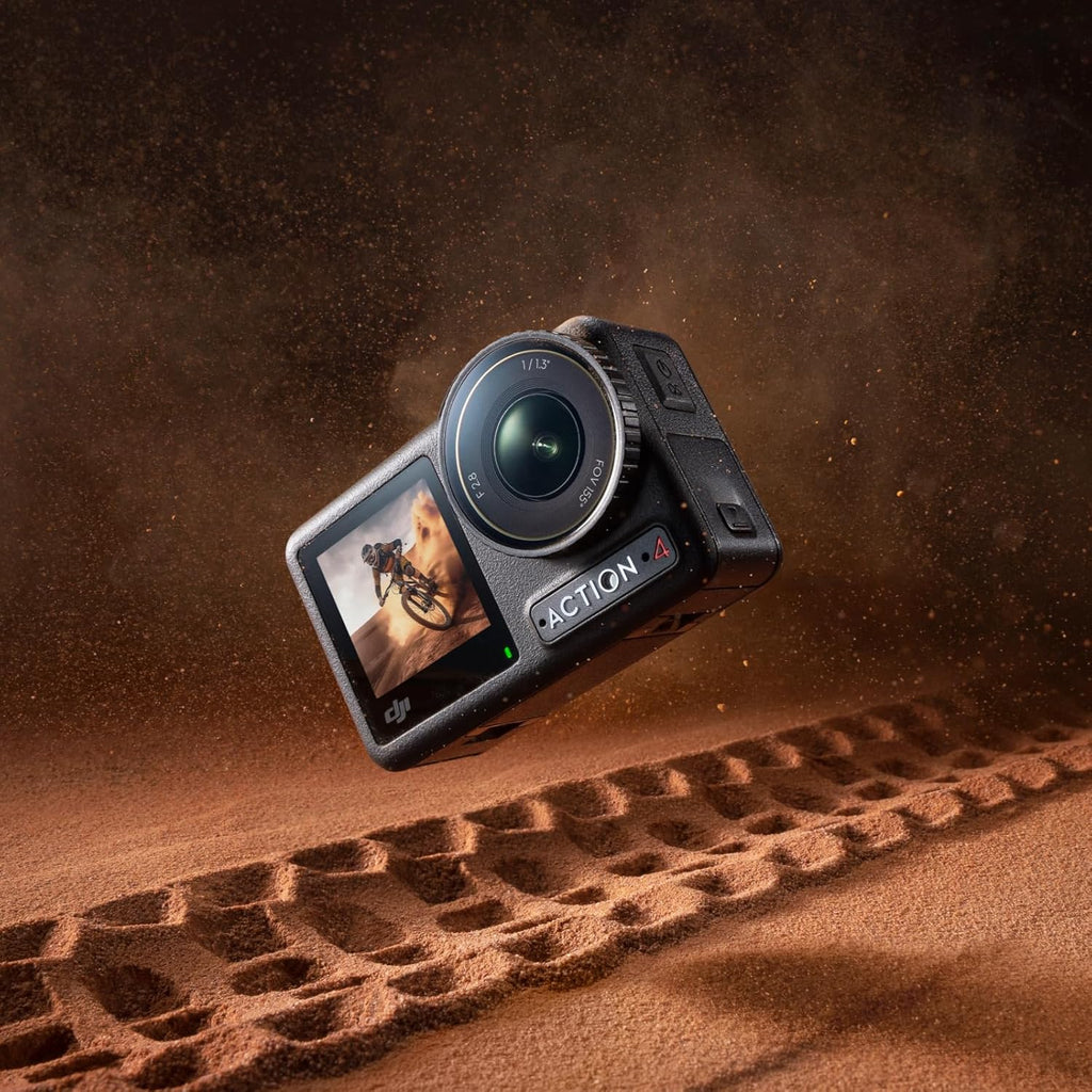 DJI Osmo Action 4 Essential Combo, Waterproof Action Camera Vlogging Camera | 1/1.3" Sensor, 4K/120fps Video, Stunning Low-Light Imaging, 10-bit & D-Log M Color Performance, Long-Lasting 160 Mins