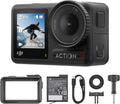 DJI Osmo Action 4 Essential Combo, Waterproof Action Camera Vlogging Camera | 1/1.3" Sensor, 4K/120fps Video, Stunning Low-Light Imaging, 10-bit & D-Log M Color Performance, Long-Lasting 160 Mins