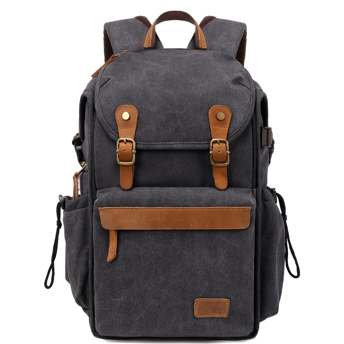 Vintage Canvas Camera Backpack (Coffee Brown) for DSLR/Mirrorless & Drone, Waterproof Photography Bag with 16" Laptop Compartment, Large Capacity Travel Camera Bag for Photographers