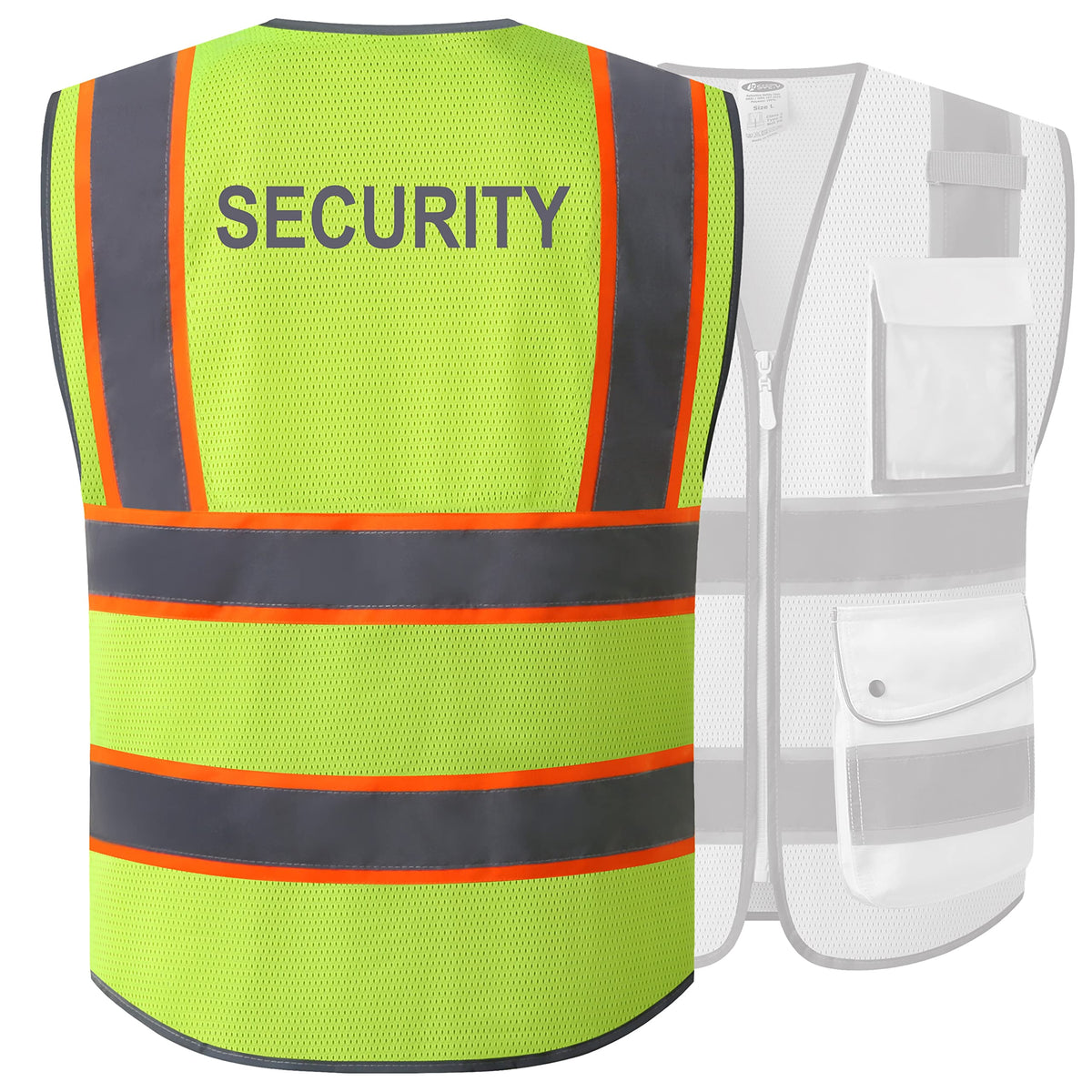 JKSafety Licenced Drone Pilot Reflective Safety Vest JK100FAA Yellow L | 4 Reflective Strips, 9 Pockets ANSI Class 2 FAA-Compliant Drone Pilot Vest Breathable Mesh for UAV & Field Operations